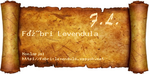 Fábri Levendula névjegykártya